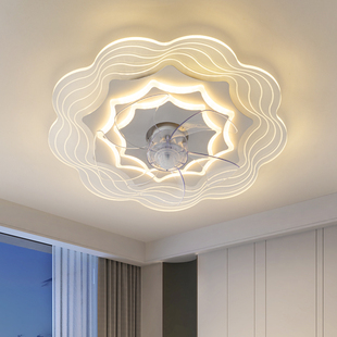 卧室吸顶风扇灯2024年新款 儿童智能电扇灯超薄家用隐形吊扇灯一体