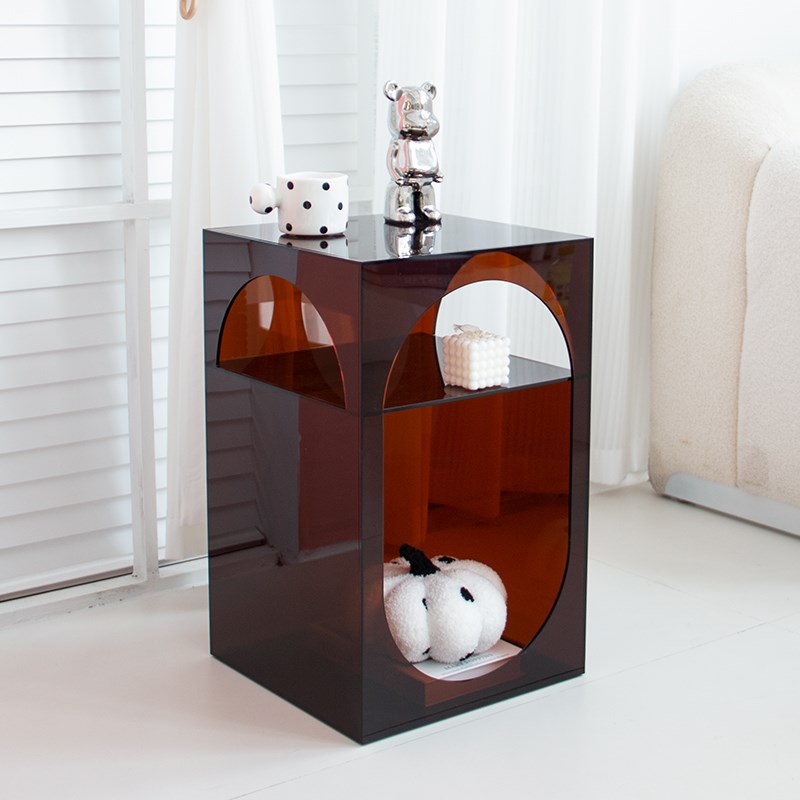 现代简约茶几沙发小边几轻奢高级感客厅边柜透明亚克力角几床头柜
