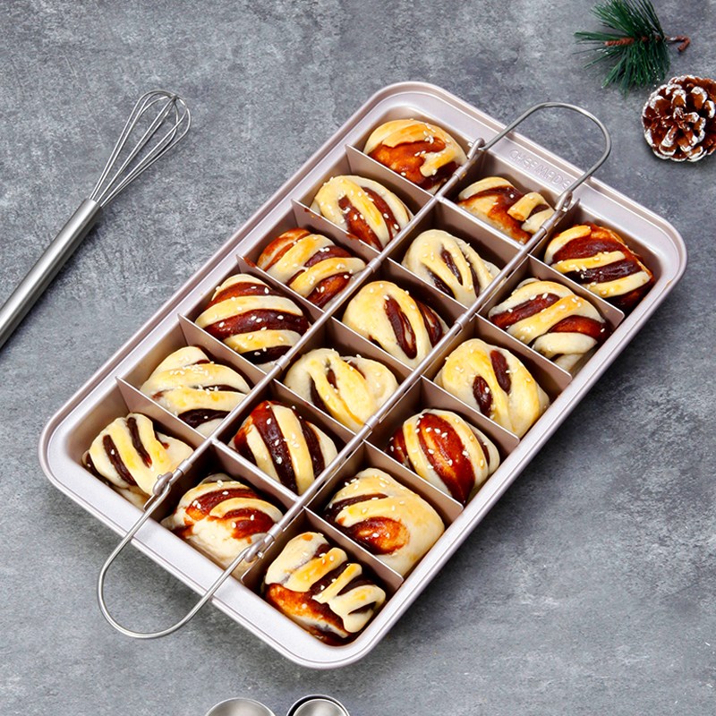 CHEFMADE学厨分格布朗尼烤盘长方形烤箱烤盘DIY亲子烘焙工具套装