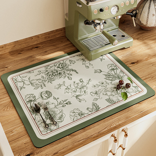 塔利亚厨房矽藻泥吸水沥水垫咖啡机水杯餐桌台面碗盘静音免洗桌垫