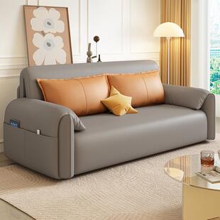 布艺沙发床电动沙发床折叠两用2025新款单人双人小户型客厅伸缩床