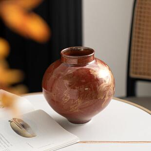 艺子新中式复古窑鎏贝金代陶瓷花器民变宿客厅宋美学中古风EUY花