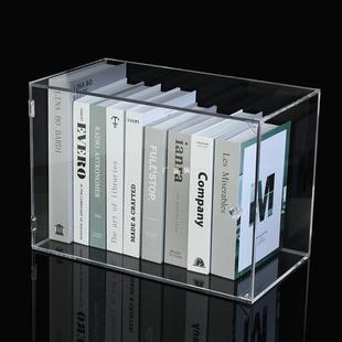 亚克力书本收纳盒高透明儿童绘本书柜桌面防尘侧开门书籍收纳箱