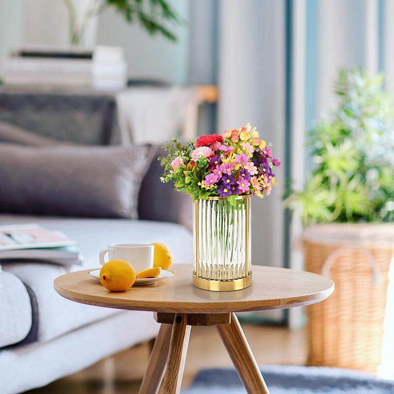 欧式轻奢玻璃花瓶简约时尚精美摆件电镀拉丝铁艺防锈防潮客厅摆件,农用物资,其他肥料,淘宝优惠券,粉丝福利购,淘宝优惠卷