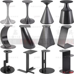 轻奢不锈钢茶几桌腿支撑脚大理石角几岩板边几圆茶几金属支架底座