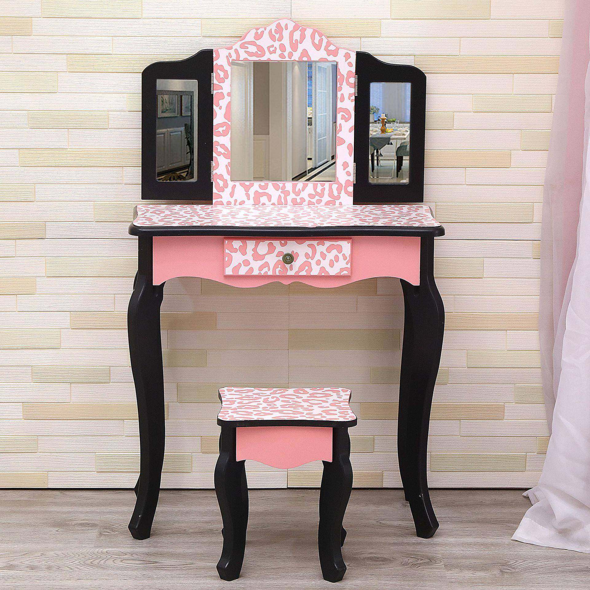 实木豹纹儿童梳妆台女孩过家家化妆儿童家具现货实木梳妆桌,节庆用品/礼品,新娘配件,淘宝优惠券,粉丝福利购,淘宝优惠卷
