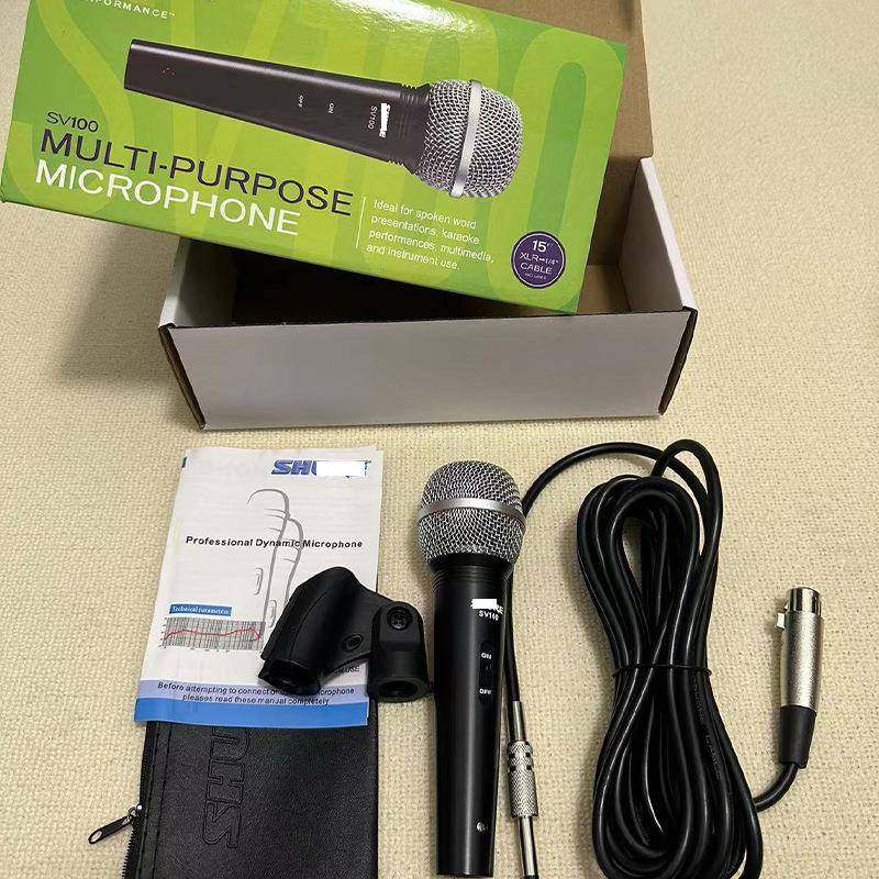 外贸高品质SV100有线动圈麦克风演出舞台卡拉OK主持直播专业话筒