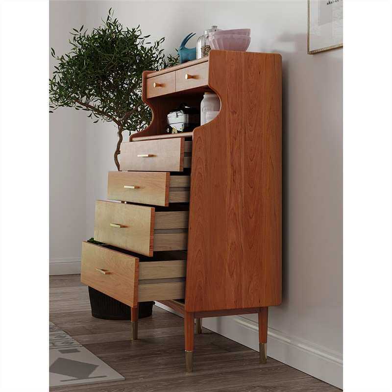 北美黑胡桃木边柜斗柜简约现代抽屉柜客厅卧室餐边柜北欧储物斗柜