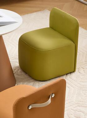 茶背几小凳子家用矮凳带靠高级感客厅发沙凳换脚鞋凳凳轻JHI奢墩