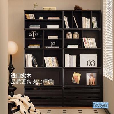 橡胶木实木组合格视柜自由组合矮子柜家用电ZUR客厅餐边柜储物落