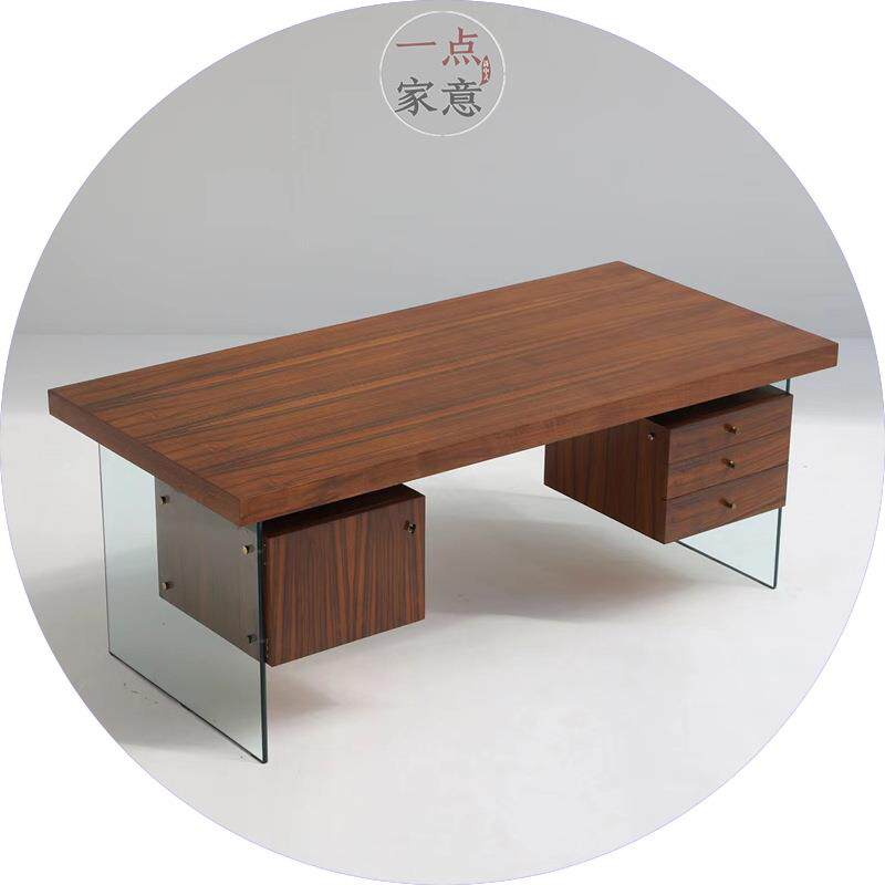 实木书桌书房办公桌压克力黑胡桃木桌子新款高端外贸家具生产厂