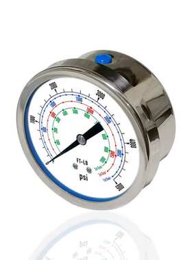 供应全钢压力表充油耐震不锈钢轴向带边横装YNBF100ZT