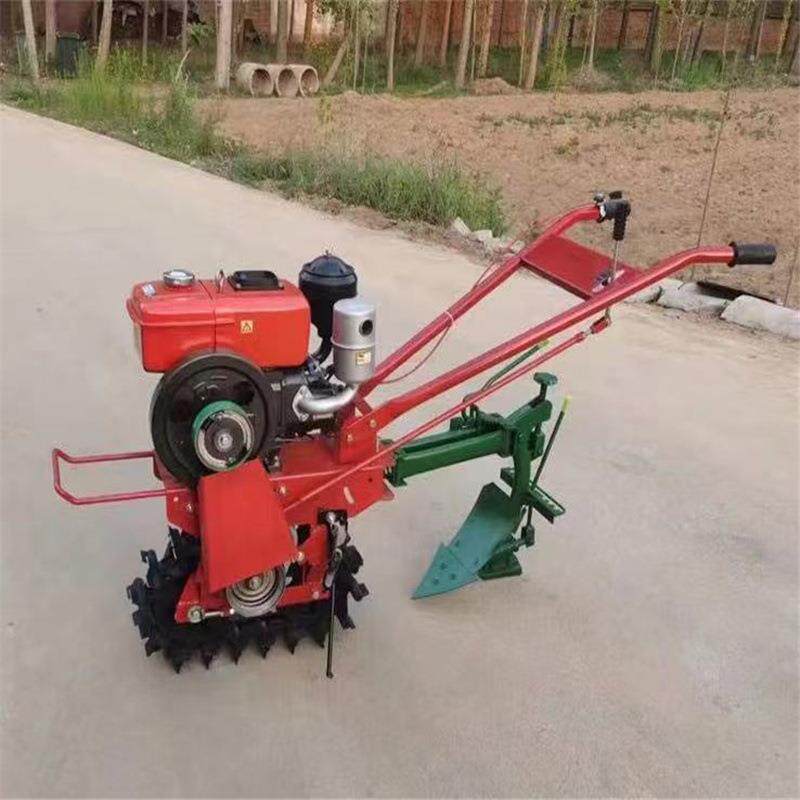 柴油水冷大马力耕地机犁田机手扶链轨式履带微耕机农用开沟犁田机