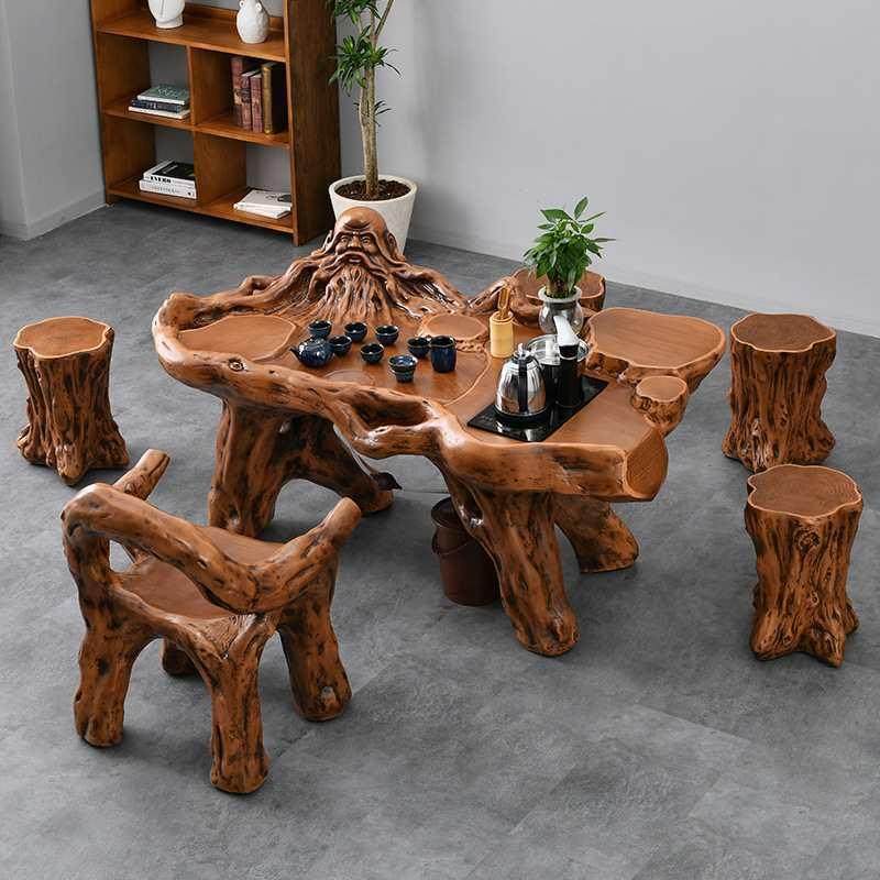 仿木根雕茶桌椅子组合茶具套装一体阳台茶台办公室家用禅意泡,玩具/童车/益智/积木/模型,毛绒/玩偶/公仔/布艺类玩具,淘宝优惠券,粉丝福利购,淘宝优惠卷