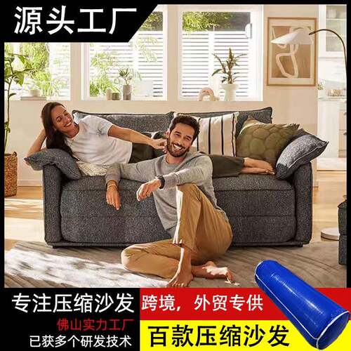 小户型折叠两用沙发床客厅公寓书房双人真空压缩伸缩网红布艺沙发