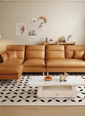 现代简约奶油风艺沙发三四位组合小户型海绵乳胶防水耐磨防猫抓皮