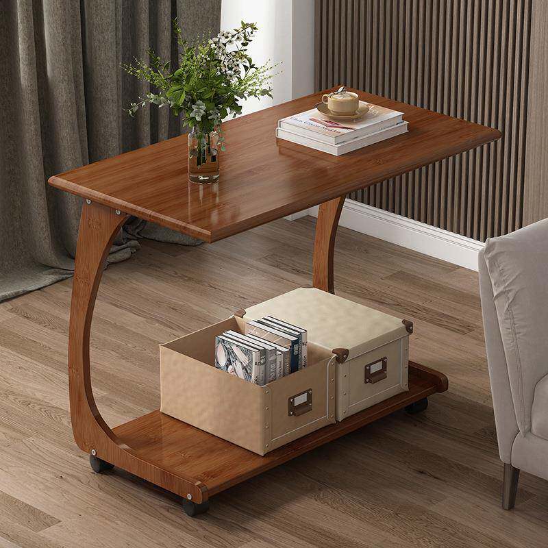 实木沙发边几可移动床头桌子简易家具带轮侧边柜家用客厅小户型