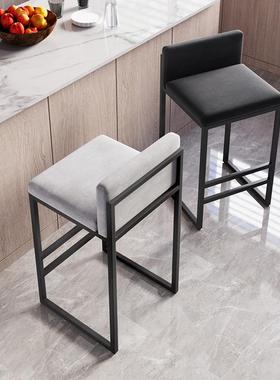 北欧吧台椅现代简约金色轻奢家用吧凳高脚椅酒吧椅靠背椅铁艺凳子