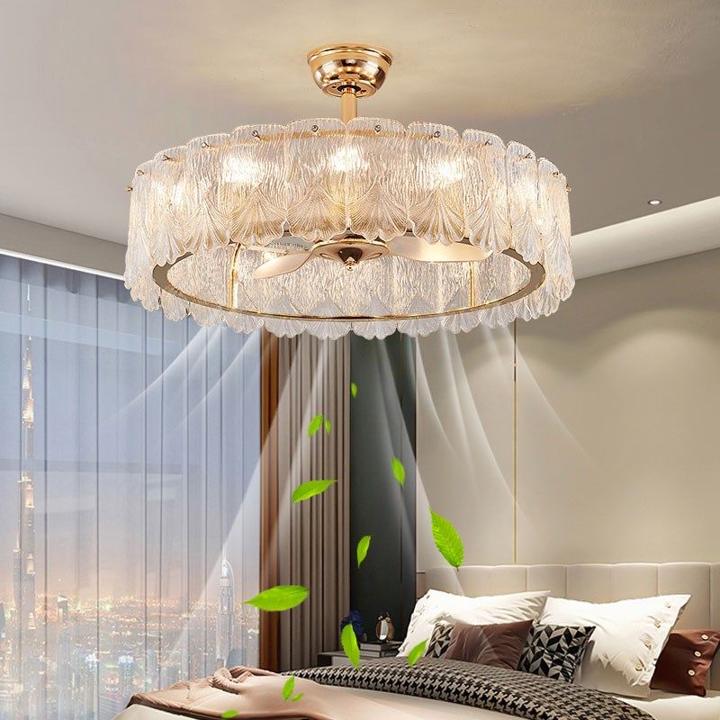 风扇灯轻奢水晶客厅吊灯法式复古餐厅卧室隐形风扇灯广东中山灯具,家装灯饰光源,风扇灯,淘宝优惠券,粉丝福利购,淘宝优惠卷