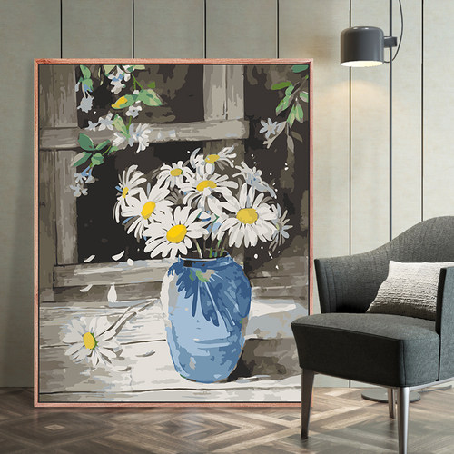 diy数字油画油彩画 填充填色定制风景水果手工画画涂色减压装饰画
