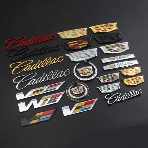 凯迪拉克车标贴XT5 CT6 ATSL SRX XTS改装V字英文侧标贴金属贴标