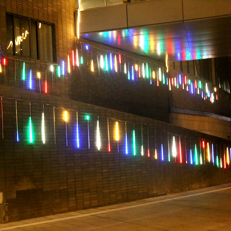彩灯闪灯串灯满天星流星雨户外防水庭院灯树挂灯流水灯装饰树灯