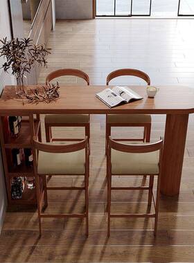 北台欧实YJ-36654木闲吧台桌家用隔断桌一柜体简约阳原木休小吧台