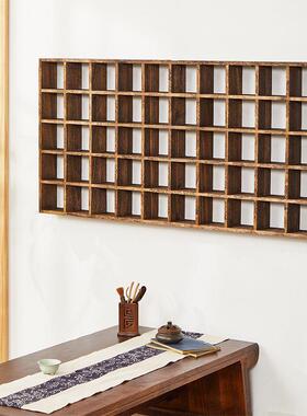 博古架架实木新式墙壁挂式多宝阁中茶挂架茶壶73738架墙上置物架