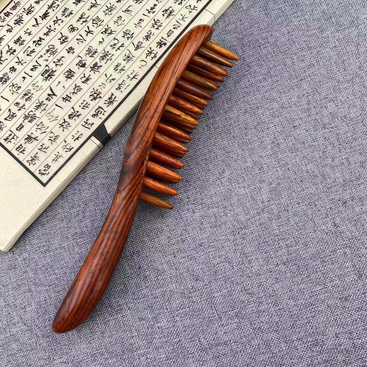 檀木发00梳子头部经络通脱发头疗女梳士专用长疏全身头皮按摩梳