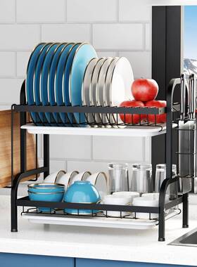 物亚马盒逊碗碟收纳家架碗筷沥水架SMGD用多功能碗盘收纳碗柜厨房