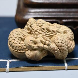 金纹丝楠木艺龙件摆木雕霸气龙腾手把件随身盘玩木ZQ-123质家居工