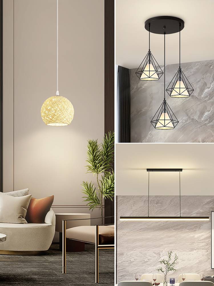 餐厅小吊灯客厅主卧室吸顶灯具现代简约大气单头复古怀旧茶桌装饰