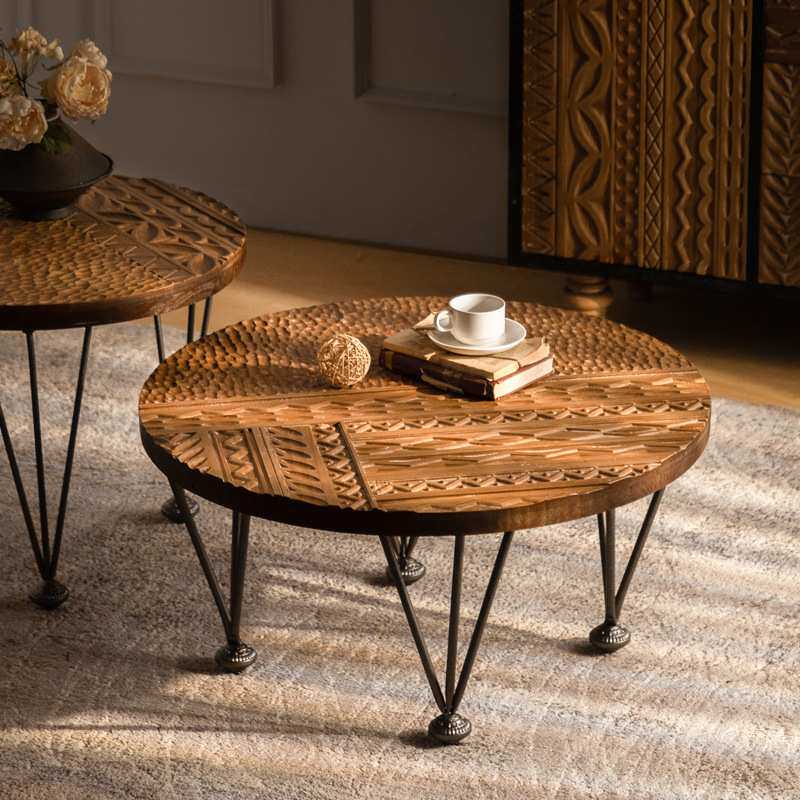 美式乡村复古咖啡店茶几小户型民宿户外小桌子阳台铁艺边角几边几