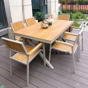 庭院户外塑木桌椅组合防水防晒防腐木休闲咖啡厅阳台露天花园桌椅