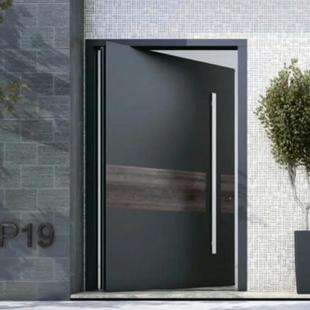 跨境铸铝转轴门不锈钢别墅门转轴门中轴旋转现代风格枢轴入户门