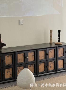 中古云香纱QGL电视柜实头木床柜卡柜门卧室储物柜靠墙复古黑色斗