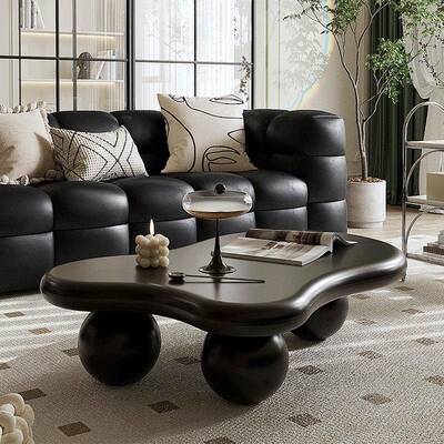 圆墩墩色云朵茶几小户型法式TRR轻奢边几现黑代轻奢简网异性约桌