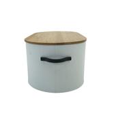 厂家直销面878包收纳罐椭圆面竹盖把手面包箱厨房金属收双纳包盒