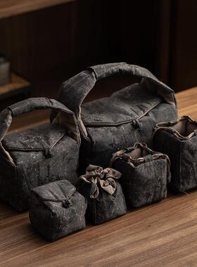 新品茶15677袋具事包壶便携加厚布艺袋户茶外香云纱墨竹抽纸盒杯