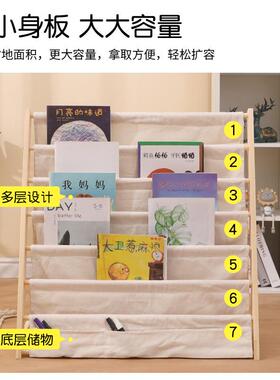 实木儿CQW童书架意创多层落可移动绘置物架儿童储物收纳架地书柜