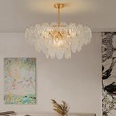 1401后现代约轻奢客厅吊灯个现代简树卧叶玻璃灯具性网红室新款 餐