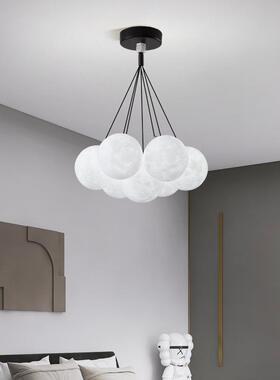 客厅灯简现约代大气设计感创意网月红60955星球主灯球工业风吊灯