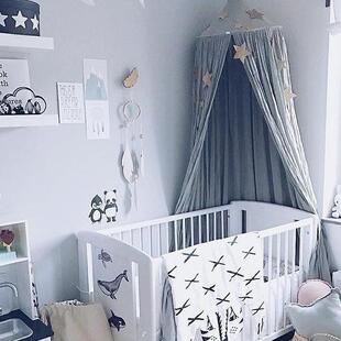 北欧in圆s爆款同款篷儿童房圆顶床色帐床幔帐7789藕10蚊帐顶