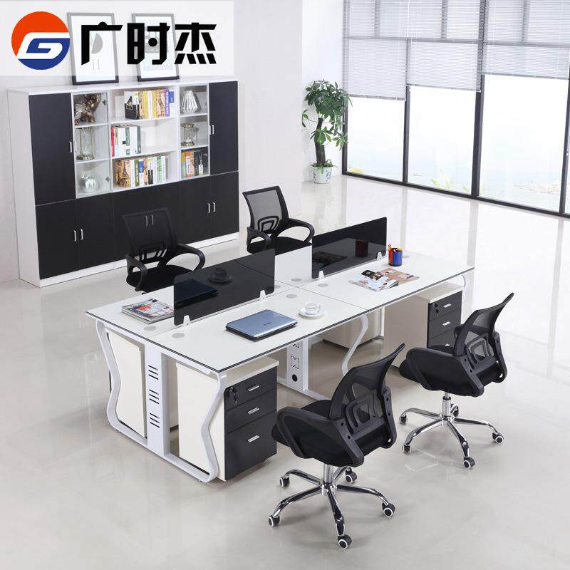 商务简办约四工人位职员办公位室钢架G-8002员工公六人位办公桌