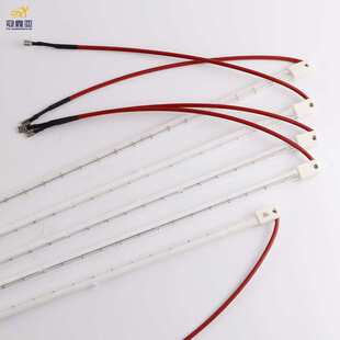 半镀白红外线灯 1.5KW620MM塑料吹瓶机加热管 半镀白石英卤素灯管