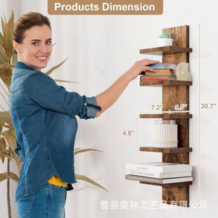 墙面5层方型壁室挂式五置物架书架客层简厅易靠墙收纳架卧书柜多