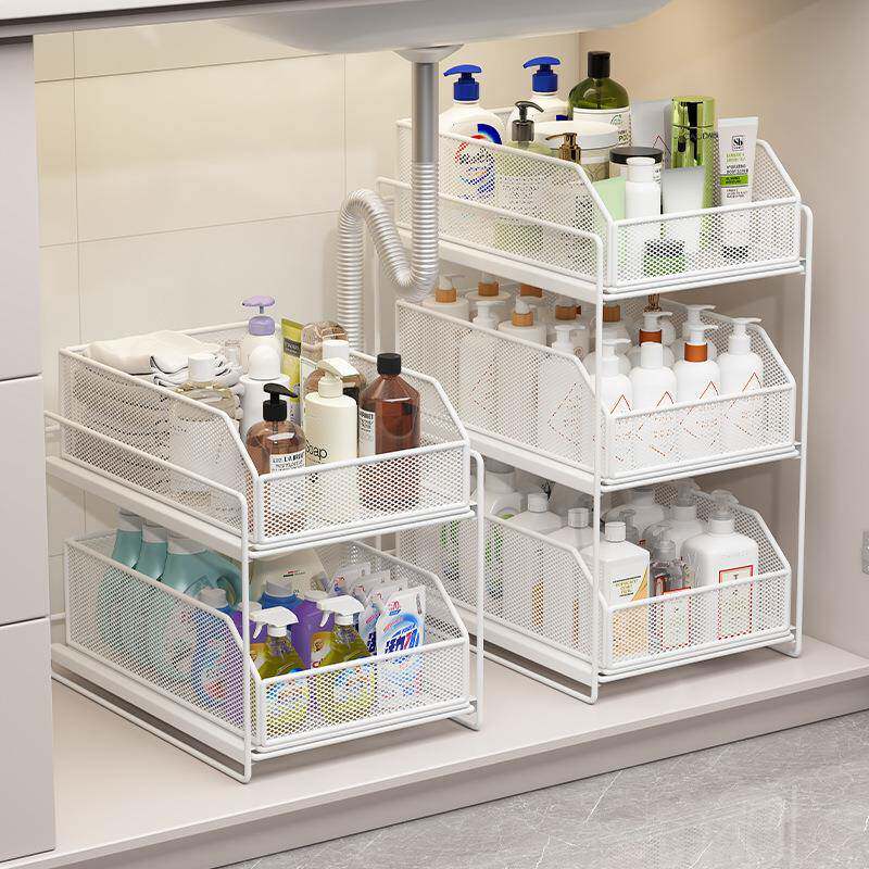 下水物抽拉式浴室柜下收纳盒多架JKG卫生间层洗置手台下拉篮分层