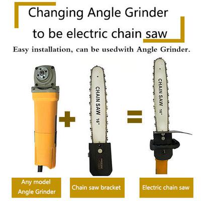12406寸免装用角磨机改装电锯变链条工锯伐木锯链电安动具转换器
