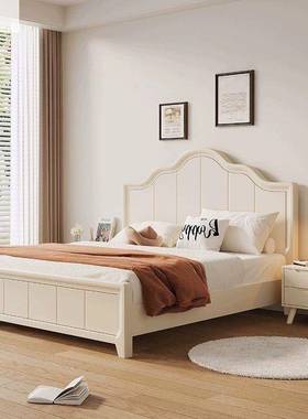 北白色现全实木床代简约奶油风卧室欧双人床卧实木RFL美式公主主