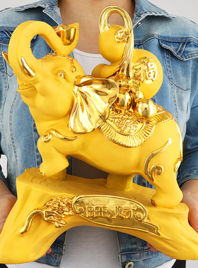 大象摆件招财风水象一对客厅酒柜电视柜创意装饰办公室摆设工艺品